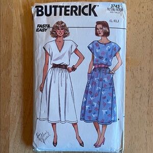 Butterick Women’s Blue Printed Midi Skirt Sewing Pattern
